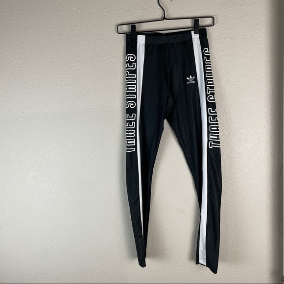 Adidas Three Stripes Leggings Womans Size XS - Picture 1 of 6